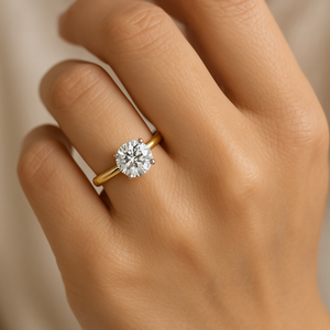 Classic Round Cut Lab Grown Diamond <b>Solitaire</b> <b>Ring</b> in 14K 18K Solid Gold | IGI Certified Genuine Diamond Engagement <b>Ring</b> Supply - Product Image 4