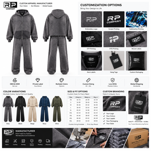 Wholesale Rate Acid Wash Heavyweight <b>French</b> Terry Tracksuit <b>Vintage</b> Oversized Hoodie Raw Hem Baggy Trouser Streetwear Tracksuit - Product Image 3