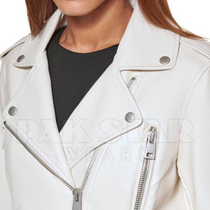 Custom Women's Leather Jacket-Breathable Windproof Zipper Closure Custom Colors Logo Winter Ready Wholesale - Product Image 6