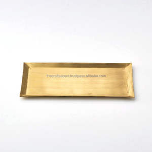 Plateau décoratif en acier inoxydable pour table, décoration métallique personnalisée avec finition polie - Product Image 2