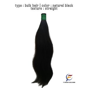 ผมต่อแบบเส้นตรงสีดำธรรมชาติ ผมแท้บริสุทธิ์ ปลายผมเต็ม - Product Image 1