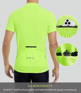Maillot de cyclisme pour homme à manches courtes avec 3 poches arrière - T-shirt de vélo respirant, anti-humidité et à séchage rapide - Product Image 5
