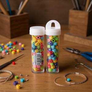 Perline con lettere Ilan 6x6mm 15g in barattolo per la creazione di gioielli fai da te - Product Image 2