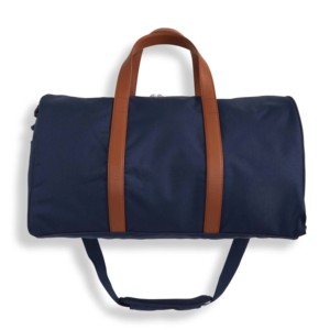 Sac de voyage en toile de luxe avec poignées en cuir véritable, doublure en polyester, fermeture éclair, sac de week-end durable, couleur marron - Product Image 6