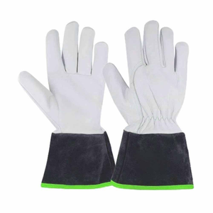 Gants de soudage TIG en cuir de chèvre et croûte de vache, résistants à la chaleur, pour la sécurité industrielle, le barbecue et la lutte contre les incendies, anti-vibration 7 - Product Image 1