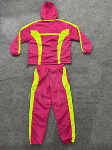 ชุดเซ็ตเสื้อแจ็คเก็ตและกางเกงขายาวแบบมีเชือกผูก 2 ชิ้น ผลิตจากไนลอน 100% กันน้ำ เหมาะสำหรับใส่ลำลองหรือเล่นกีฬา สำหรับผู้ชาย - Product Image 4