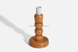 Lampe de chevet de style moderne en tissu rétro avec abat-jour en bois, design simple pour le bureau, best-seller Falak World Export - Product Image 2