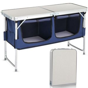 4 Ft Outdoor <b>Folding</b> Camping <b>Table</b> with Storage Feature - Product Image 1