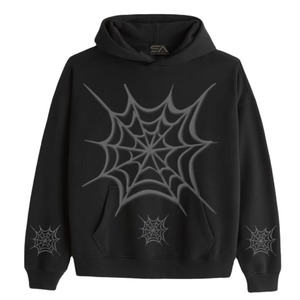 Sudadera con Capucha de Forro Polar Ecológico con Estampado de Telaraña, de Alta Calidad, Estilo Europeo Americano, a la Moda, Unisex, para Deportes - Product Image 2