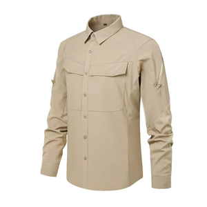 Chemise à manches courtes en polyester 100% à séchage rapide, coupe ajustée, extensible, anti-UV, respirante, pour la chasse/la pêche, haute élasticité - Product Image 2