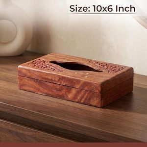 Handmade Wooden <b>Tissue</b> Box Holder Carved <b>Tissue</b> Case Eco Friendly Napkin Holder for Home Hotel Cafe - Product Image 4
