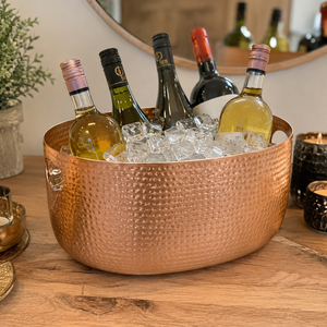 Hammered Copper Beverage Tub Large Ice <b>Bucket</b> Wine Cooler <b>Champagne</b> <b>Bucket</b> Beer Chiller Party Ice Tub for Bar Hotel Wedding OEM - Product Image 3