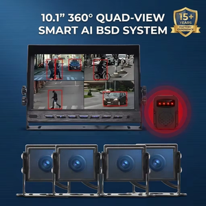360 °   Sistem Deteksi Titik Buta AI Surround View dengan Kamera Quad dan Peringatan Pejalan Kaki Real-Time - Product Image 1