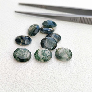 4mm 6mm 8mm 10mm 12mm ágata de musgo verde Natural facetado corte ovalado piedra preciosa de tamaño personalizado piedra preciosa pulida para joyería - Product Image 3