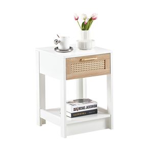 15.75\" Modern Rattan <b>End</b> <b>Table</b> with Drawer Stylish Nightstand for Bedroom and Living Room Side <b>Table</b> for Home Decor - Product Image 6