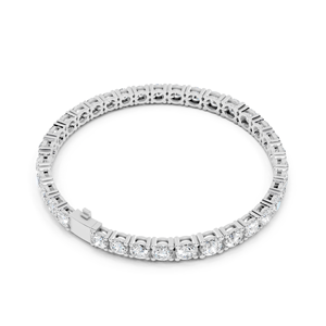 White <b>Gold</b> Tennis Bracelet Round Brilliant Cut Diamond Style <b>Bangle</b> Rhodium Plated Luxury Jewelry for Women - Product Image 3