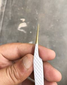 Pinzas Profesionales para Pestañas DANTRIC IMPLANTS, Acero Inoxidable, Punta de Precisión Suave, Mango Blanco, 10 mm, NF-8642, Herramienta para Cejas - Product Image 2