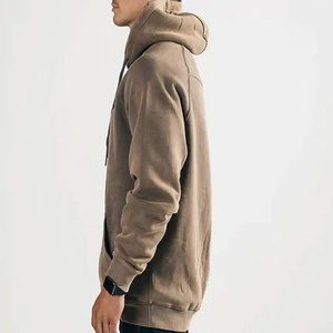 Sweat à capuche de luxe pour homme 100% coton épais, coupe oversize, style streetwear-hip-hop, uni et vierge - Product Image 5