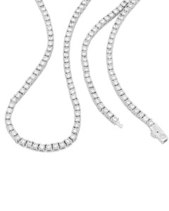 Collar de cadena tipo tenis para hombre, chapado en rodio, plata 925, con moissanita de corte helado, joyería de lujo estilo hip hop para fiestas, uso casual y streetwear - Product Image 1