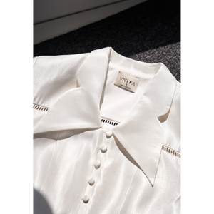 Blazer élégant blanc pour femme, à manches longues, avec peplum, anti-plis, pour le bureau, <span class=keywords><strong>ELODIE</strong></span> - Product Image 5