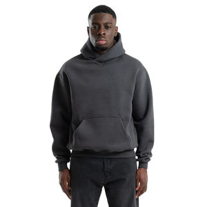Sweat-shirt à capuche uni pour homme, décontracté, en molleton avec poche, coupe classique, pour l'automne, en molleton de coton tricoté - Product Image 4