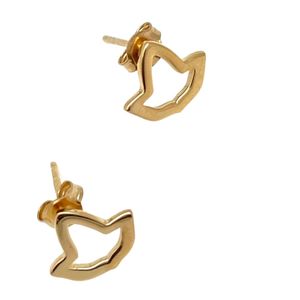Pendientes Pequeños de Hoja de Hiedra Abierta en Oro Amarillo Vermeil de 14K para Mujer, Joyería Botánica Elegante y Minimalista, Pendientes Delicados de Moda - Product Image 3