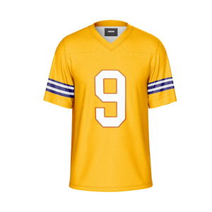 Custom Green American Football Jersey V-Neck Short Sleeve Sublimated Print Breathable Mesh Moisture Wicking Polyester Unisex - Product Image 6