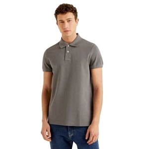 Polo uni 100% coton pour hommes, mode décontractée, pour le printemps et l'automne, avec haut à manches longues, grande taille, couleur unie - Product Image 1