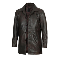 Manteau en cuir véritable pour homme, coupe ajustée, imperméable, respirant, écologique, style blazer, tissé, personnalisé, pour l'hiver