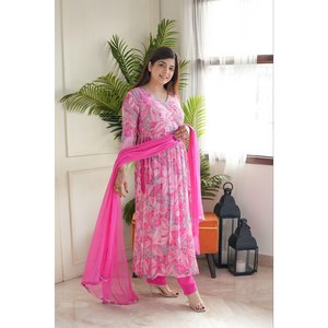 Beau haut et bas de fête avec ensemble élégant de taille Dupatta XL - Product Image 5