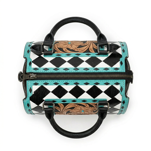 Nueva Bolsa de Viaje de Lujo, Estilo Vintage, Mini Speedy, de Cuero Genuino, con Diseño Floral Tallado a Cuadros, Modelo 2026 - Product Image 6