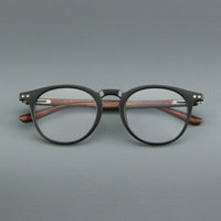 Lunettes de vue en bois et acétate, montures rondes rétro pour adultes, magnétiques, unisexes, pour un usage quotidien
