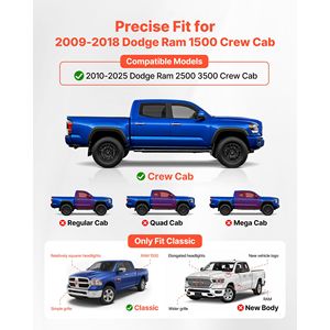 Pedane Laterali da 6 Pollici per Dodge Ram 1500/2500/3500 Crew Cab 2009-2025, Accessori per Camion - Product Image 2
