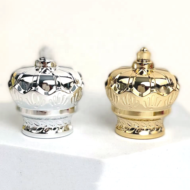 Gold Luxury Perfume Bottle Cap Spherical Crown Design Car Perfume Vodka Closure with Screw Top Lid
