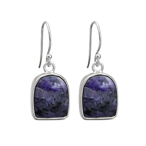 Natural Charoite 925 Sterling Silver Handmade Drop Earrings <b>Unique</b> Boho Statement Jewelry <b>Gift</b> <b>For</b> Women Purple Gemstone <b>for</b> <b>her</b> - Product Image 1