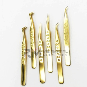 แหนบต่อขนตาเคลือบทอง 24k ระดับมืออาชีพ สำหรับต่อขนตาแบบวอลลุ่ม ปลายแหลมสแตนเลสสตีล รับทำโลโก้-ขายส่ง - Product Image 5