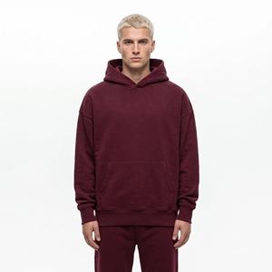 Sudadera con Capucha Extra Grande para Hombre, Verde Sólido, Felpa de Algodón, Informal, para Otoño, con Bolsillos, Corte Regular - Product Image 2