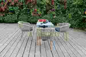 Ensemble de jardin contemporain en corde, 4 places, résistant aux intempéries, mobilier d'extérieur - Product Image 2