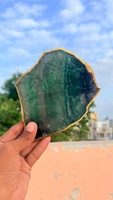 Fluorite Naturelle Multi-Colorée Non Façonnée, Plaquette Électroplaquée, Cristal Poli, Spécimen Minéral, Pierre Précieuse Décorative, Décoration d'Intérieur, Cadeau