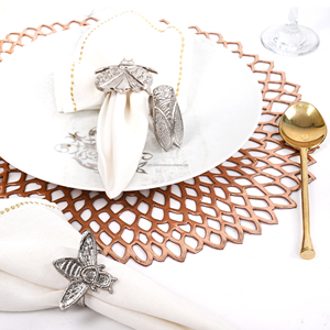 Vente chaude argent insecte en forme de rond de serviette métal cercle serviette boucle table décoration rond de serviette en gros quantité en vrac - Product Image 3