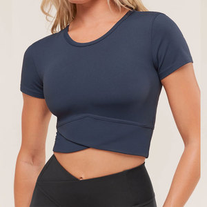 Camiseta Deportiva Ligera de 210 Gsm para Mujer, con Sujetador Incorporado Extraíble, Fabricante de Camisetas Cortas de Manga Corta - Product Image 4
