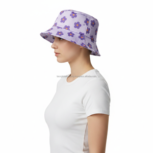 Chapeau Bob Unisexe Violet à Motifs Floraux Personnalisé OEM Vente en Gros - Product Image 2