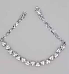 White Round Moissanite New Diamond Bracelet & Bangle Round in 18K White Gold Cut Jewelry - Product Image 4