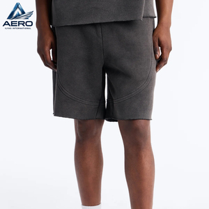 Shorts en molleton de coton légers pour homme, design unique, couleur grise, légers, faciles à porter, nouvelle tendance, coupe confortable avec poche latérale - Product Image 1
