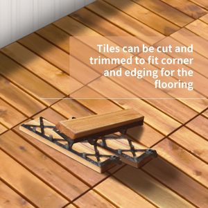27pcs <b>Interlocking</b> 11.8 X 11.8in Wood Deck <b>Tiles</b> for Patio Garden Deck Poolside-Outdoor Flooring Decking - Product Image 5