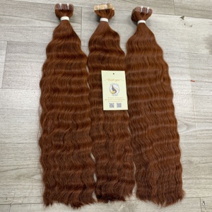 Couleur personnalisée Double Dessiné Remy Bande Humaine Extensions de Cheveux Lâche Vague Profonde Rouge En Gros Bande-dans Extension de Cheveux Vague Naturelle - Product Image 1