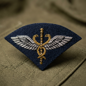 RAF MEDICAL WINGS High Quality Lace HAND Embroidered BULLION Patch <b>Sew</b>-On Fabric Badge Circular Luxury Design Garment Safety <b>Pin</b> - Product Image 2