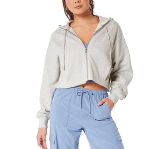 2026 Custom Logo Cropped Hoodie <b>for</b> <b>Women</b> Cotton Crop <b>Top</b> Turtleneck Zipper-Up Plus Size Short Hoodie <b>for</b> <b>Winter</b> - Product Image 2