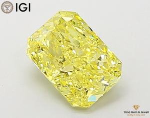 Diamante Cultivado en Laboratorio CVD de Corte Radiante, Color Amarillo Intenso, Claridad VS1, 2.00 Quilates, con Certificado IGI para Anillo de Compromiso Personalizado - Product Image 1