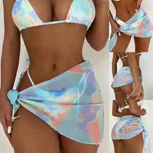 Traje de Baño de Dos Piezas con Estampado Sublimado en Tela Premium, Atractivo para Mujeres, Ropa de Playa para Fiestas y Eventos de Verano - Product Image 1